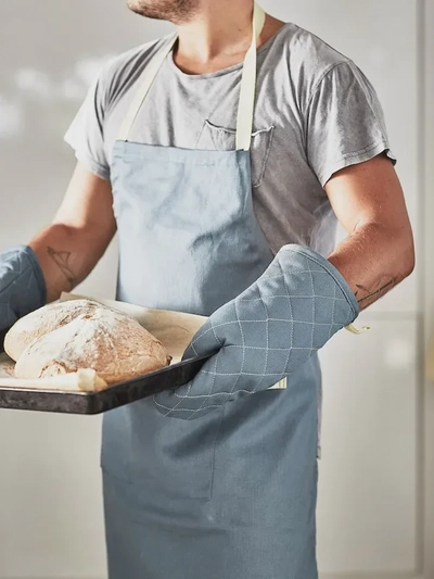 IKEA SANDVIVA Oven Glove - Textile Blue for Kitchen Safety and Style-1