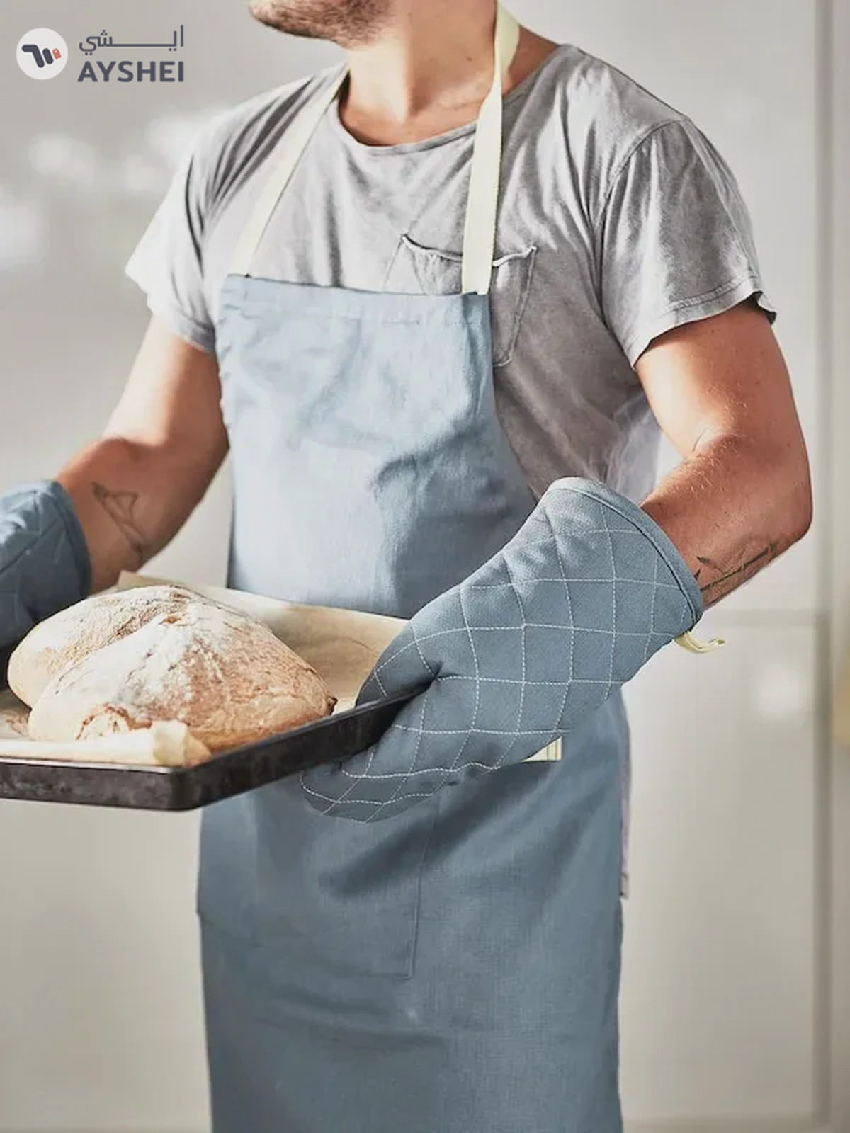 IKEA SANDVIVA Oven Glove - Textile Blue for Kitchen Safety and Style-1-1