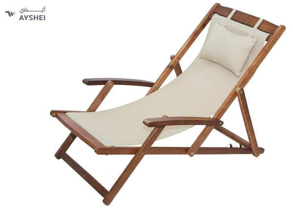 Yatai Decor YATAI Wood Sun Lounger Outdoor - Wooden Deck Chair Adjustable Recliner Patio Chairs
