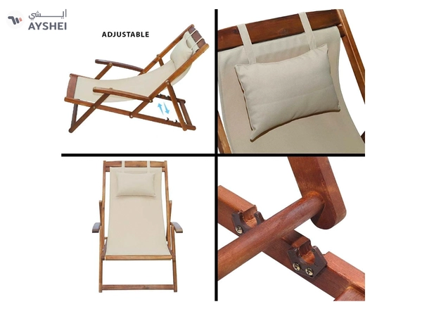 Yatai Decor YATAI Wood Sun Lounger Outdoor - Wooden Deck Chair Adjustable Recliner Patio Chairs