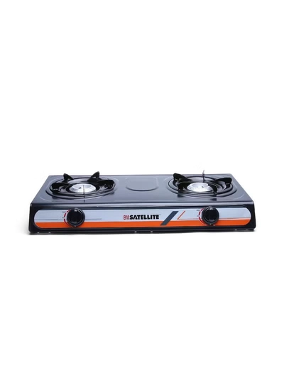 NUSHI 2-Burner Teflon Gas Stove NS-201 Black-0
