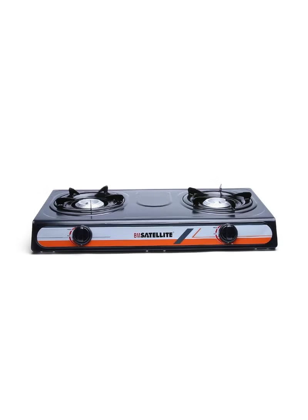 NUSHI 2-Burner Teflon Gas Stove NS-201 Black
