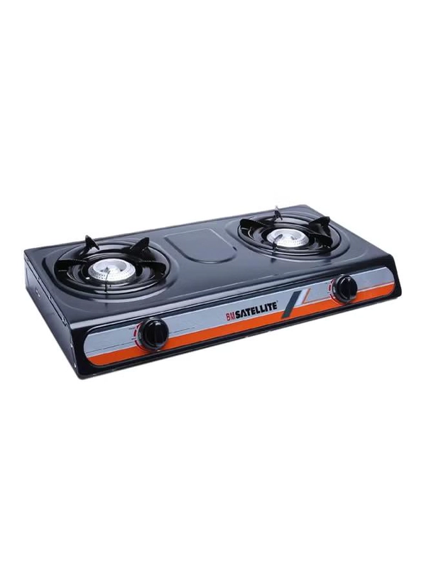 NUSHI 2-Burner Teflon Gas Stove NS-201 Black
