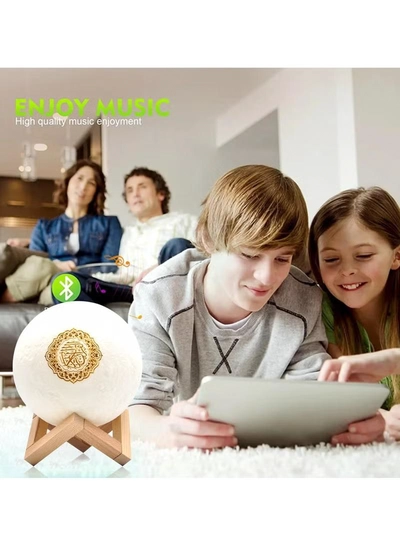 DubaiGallery Quran Speaker Quran Bluetooth Speakers Colorful Remote Control Small Moonlight LED Night Light Moon Lamp Moonlight Wireless Quran Speaker-1