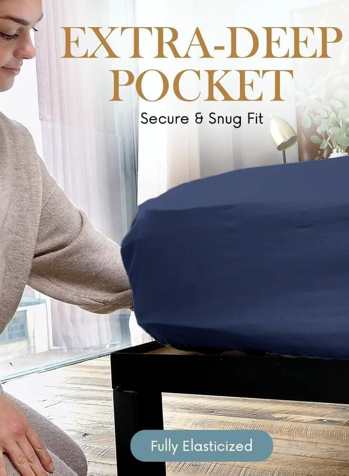 6-Piece Premium King Size Bedding Set, Navy Blue Striped Design and High-Quality Microfiber Hotel Luxury Bedsheet Soft Quilt Cover and Pillowcases-1-1