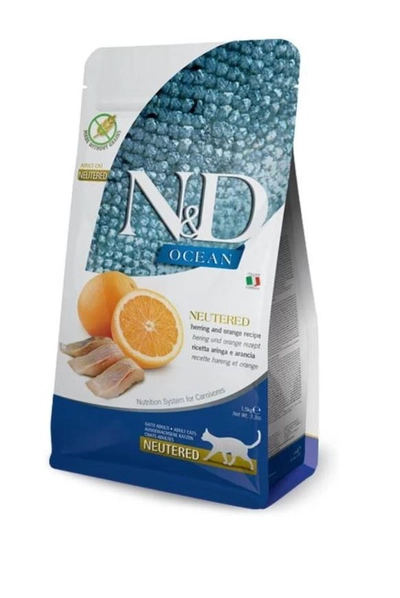 Farmina N&D Herring and Orange Dry Neutered Cat Food, 1.5 Kg-0