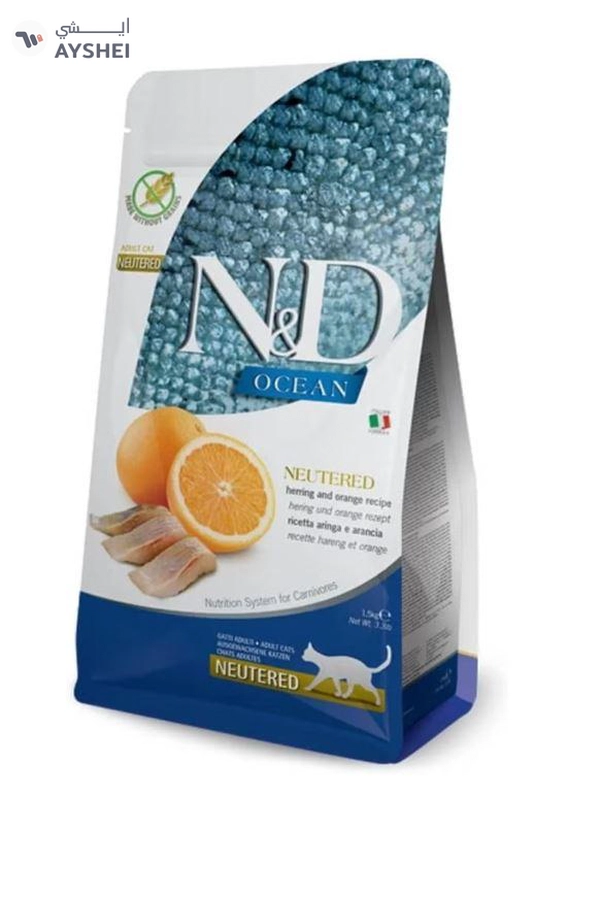 Farmina N&D Herring and Orange Dry Neutered Cat Food, 1.5 Kg
