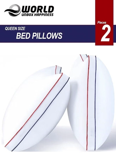 Eworld Set of 2 Premium Hotel-Quality Pillows, Crafted with Firm and Supportive Gusseted Design-0