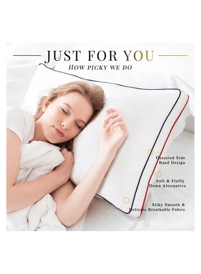 Eworld Set of 2 Premium Hotel-Quality Pillows, Crafted with Firm and Supportive Gusseted Design-1