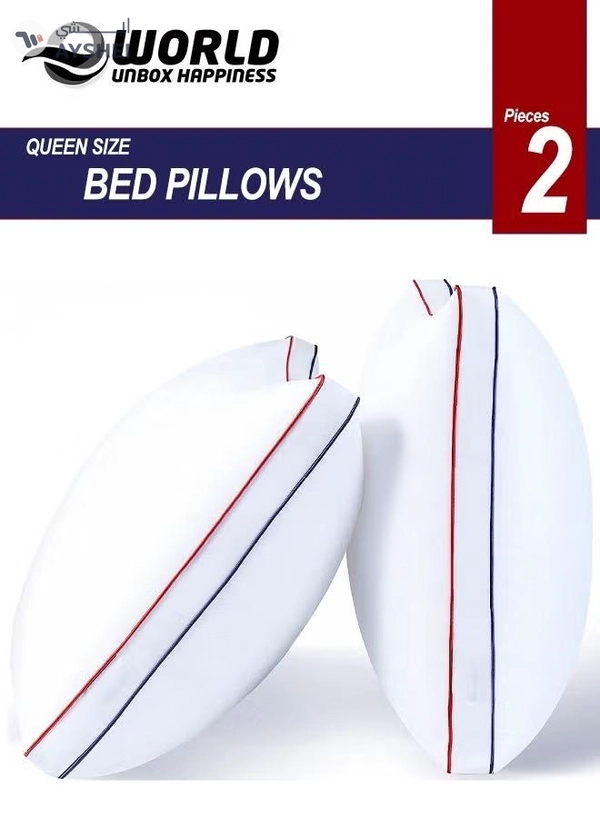 Eworld Set of 2 Premium Hotel-Quality Pillows, Crafted with Firm and Supportive Gusseted Design