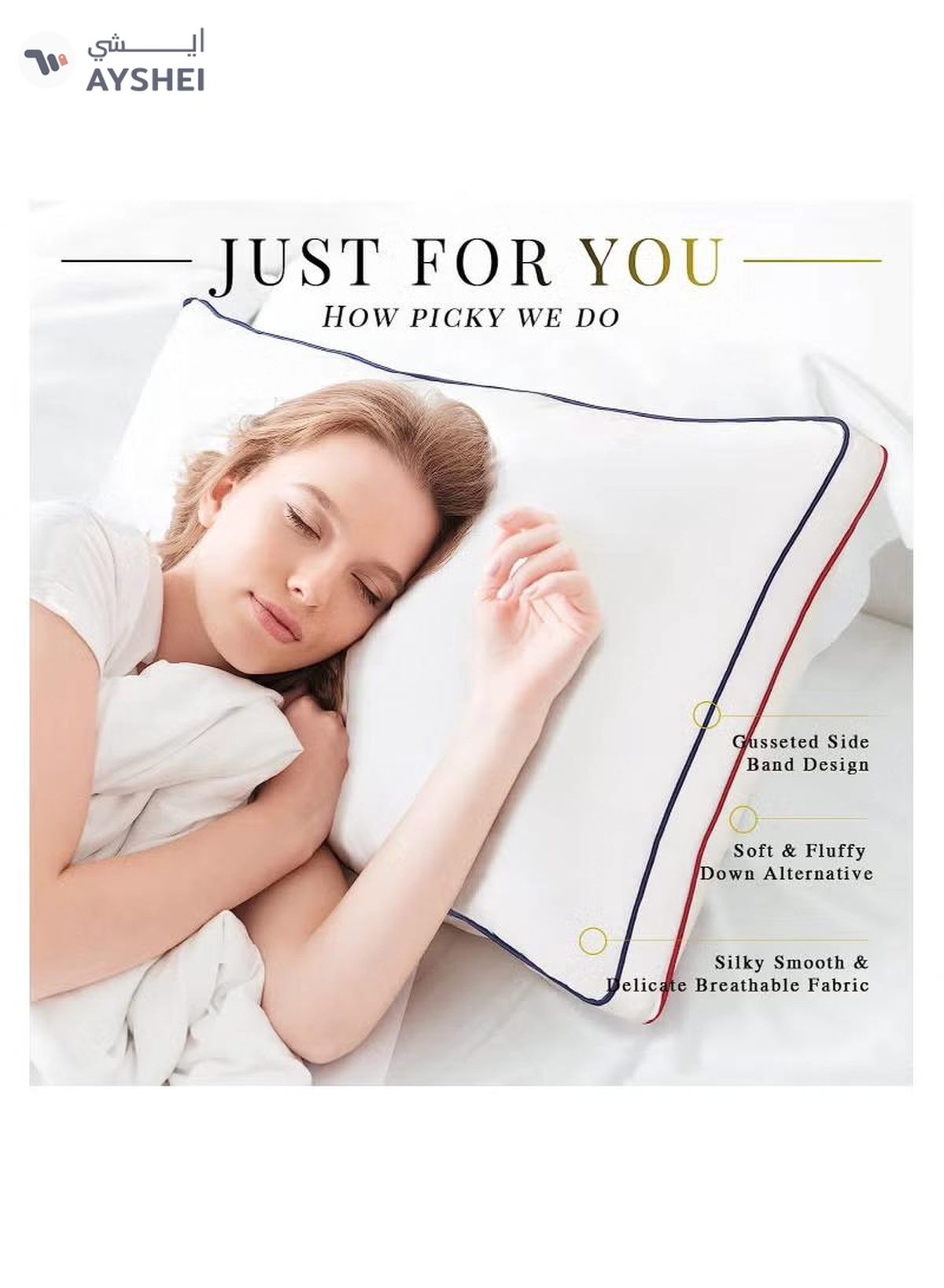 Eworld Set of 2 Premium Hotel-Quality Pillows, Crafted with Firm and Supportive Gusseted Design-1-1