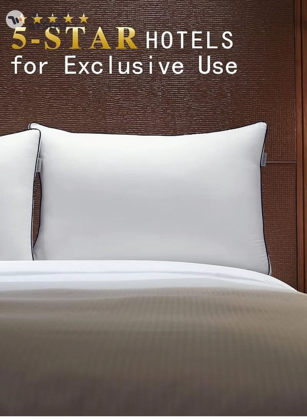 Eworld Set of 2 Premium Hotel-Quality Pillows, Crafted with Firm and Supportive Gusseted Design