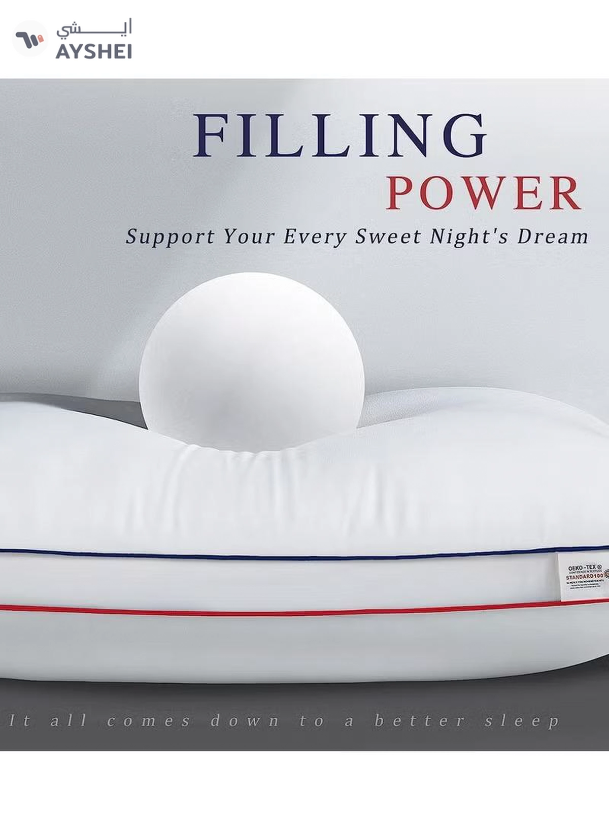 Eworld Set of 2 Premium Hotel-Quality Pillows, Crafted with Firm and Supportive Gusseted Design-6-6