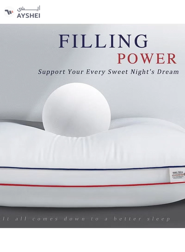 Eworld Set of 2 Premium Hotel-Quality Pillows, Crafted with Firm and Supportive Gusseted Design
