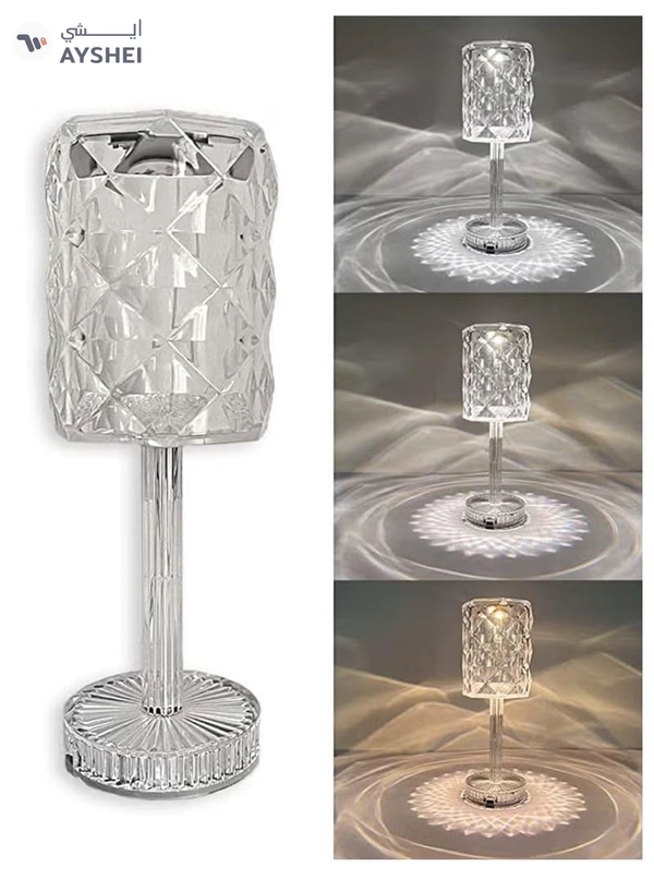 Yuwell Crystal Lamp With Remote Battery Portable Touch Change Color Diamond Desk Lamp Night Light Table Lamp For Restaurant Bar Bedside Decors
