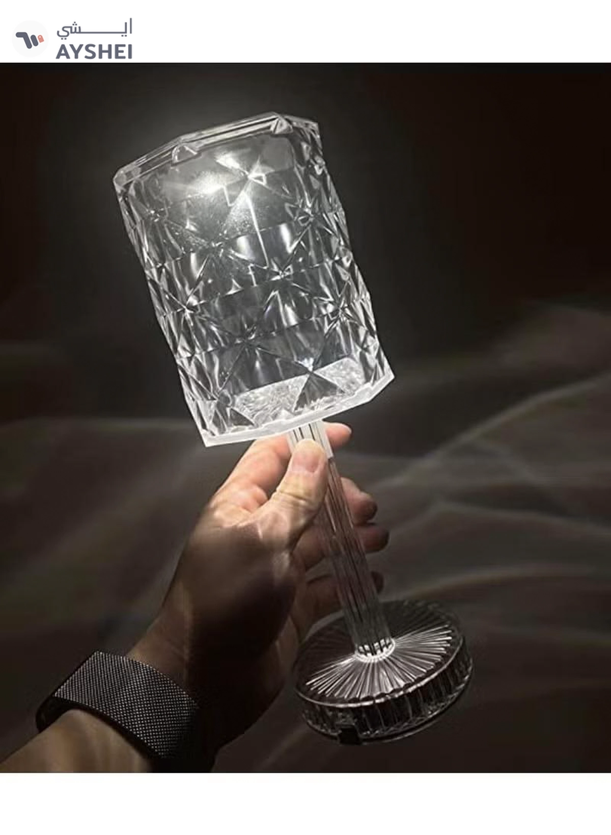 Yuwell Crystal Lamp With Remote Battery Portable Touch Change Color Diamond Desk Lamp Night Light Table Lamp For Restaurant Bar Bedside Decors-4-4