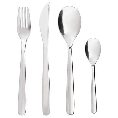 MOPSIG 16-Piece Stainless Steel Cutlery Set – Modern, Durable Flatware for 4 People, Includes Forks, Knives, Spoons & Teaspoons, Dishwasher Safe, Sleek Minimalist Design for Everyday and Formal Dining-0