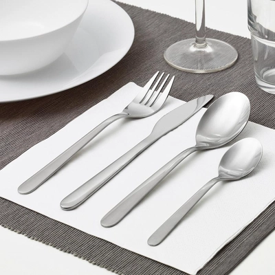 MOPSIG 16-Piece Stainless Steel Cutlery Set – Modern, Durable Flatware for 4 People, Includes Forks, Knives, Spoons & Teaspoons, Dishwasher Safe, Sleek Minimalist Design for Everyday and Formal Dining-2