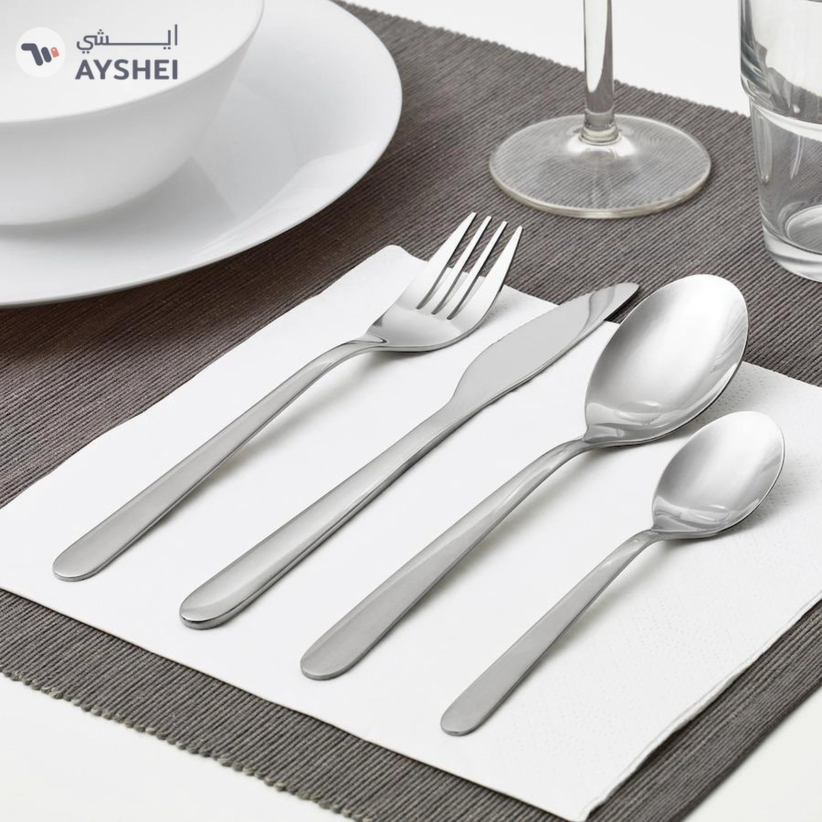 MOPSIG 16-Piece Stainless Steel Cutlery Set – Modern, Durable Flatware for 4 People, Includes Forks, Knives, Spoons & Teaspoons, Dishwasher Safe, Sleek Minimalist Design for Everyday and Formal Dining-2-2