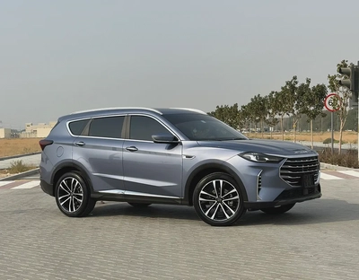 2023 Jetour X70 Plus | GCC Specs | Dark Blue / Red Leather | 25,000 km | Single Owner-0