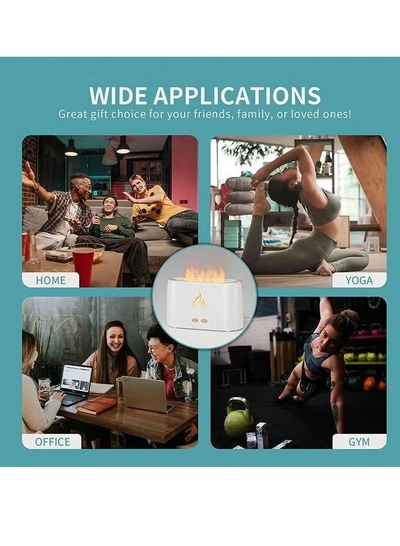 Yuwell Air Aroma Diffuser Humidifier 200ML Flame Aroma Diffuser Aromatherapy Light Mist Atomizer Aroma Essential Oils Auto-Off Protection Aroma Diffuser For Spa Home Yoga Office White-6