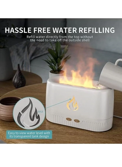 Yuwell Air Aroma Diffuser Humidifier 200ML Flame Aroma Diffuser Aromatherapy Light Mist Atomizer Aroma Essential Oils Auto-Off Protection Aroma Diffuser For Spa Home Yoga Office White-3