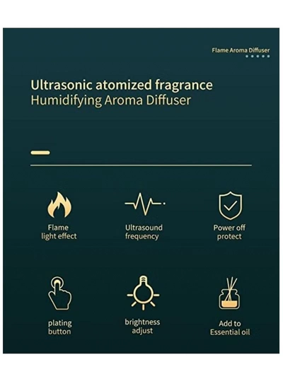 Yuwell Air Aroma Diffuser Humidifier 200ML Flame Aroma Diffuser Aromatherapy Light Mist Atomizer Aroma Essential Oils Auto-Off Protection Aroma Diffuser For Spa Home Yoga Office White-2