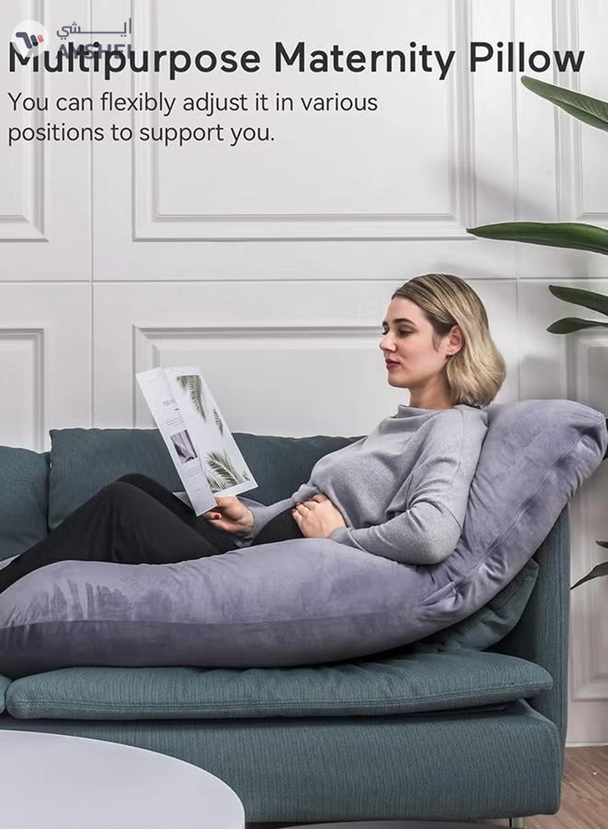 Eworld U-shaped Full Body Pregnancy Pillow, Support for Sleeping Comfort with Legs, Back, Neck-3-3