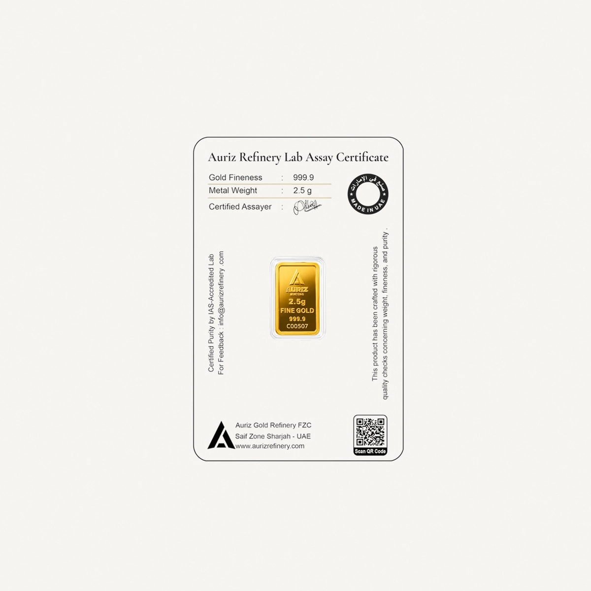 Auriz Minting 2.5g 24K Gold Bar - Variable design-2-2