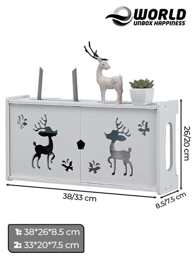 Eworld Stylish Wall-Mounted Router Rack for Wi-Fi Router, Set-Top Box, Light Cat Box, and More-2