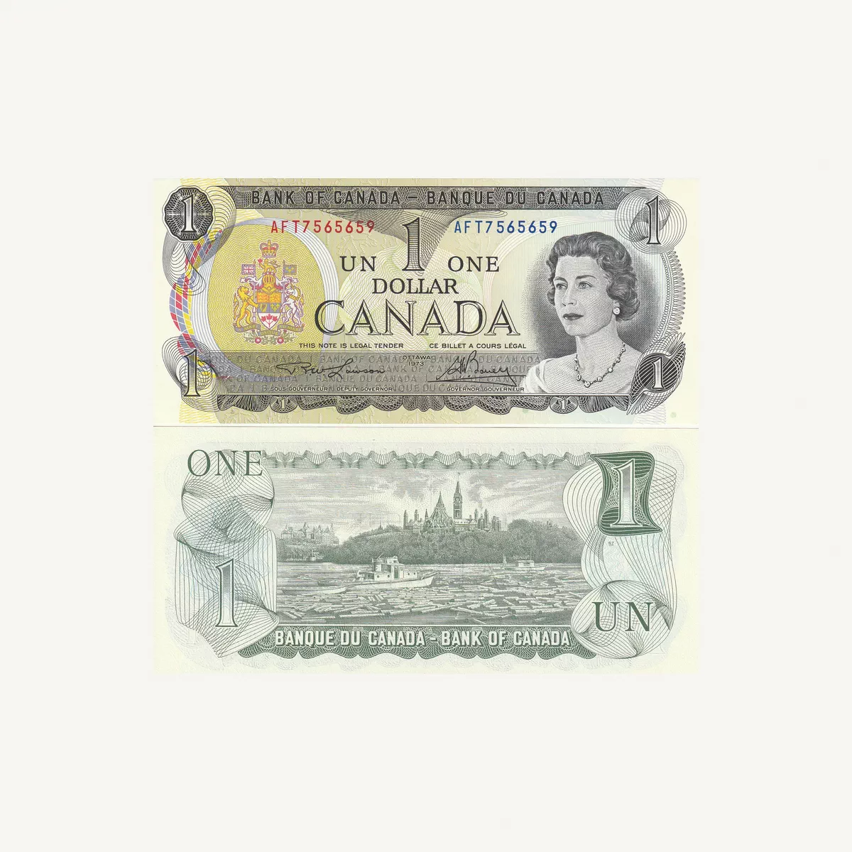 CANADA 1 DOLLAR BANKNOTE 1973-2-2