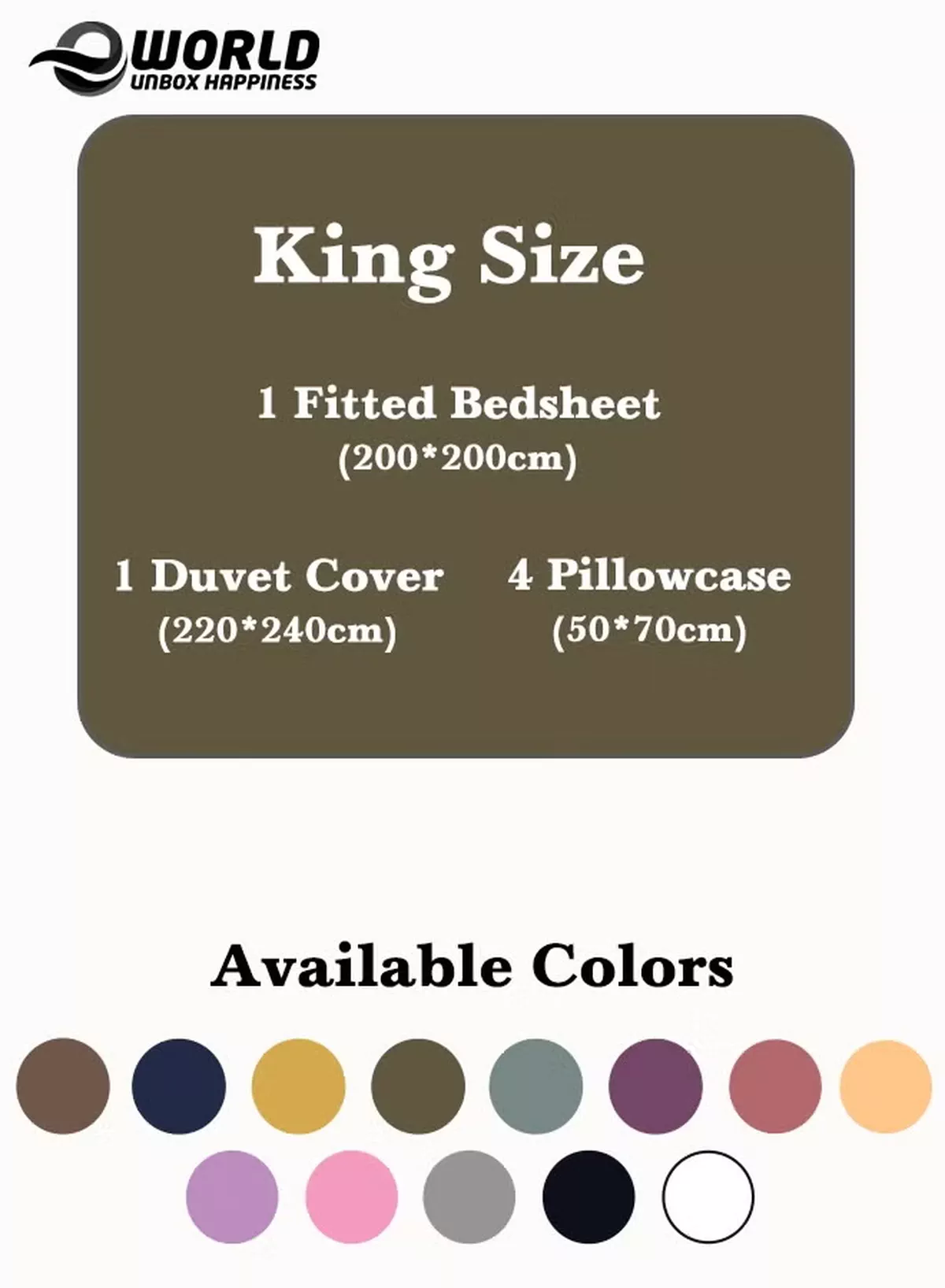 Eworld Premium Striped Duvet Set All Season – 6-Pieces Set Olive Green | King Size 220x240 cm | Ultra-Soft, Wrinkle-Resistant & Made in Dubai | Includes Duvet Cover, Fitted Sheet (200x200 cm) & 4 Pillowcases (50x70 cm)-1-1