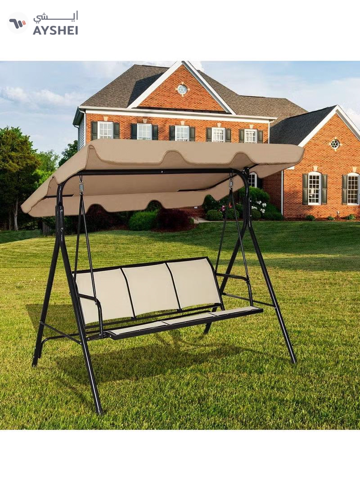 DubaiGallery Swings Garden Courtyard Outdoor Swing Chair Hammock Summer Waterproof Roof Canopy Replacement Swing Chair Awning-2-2