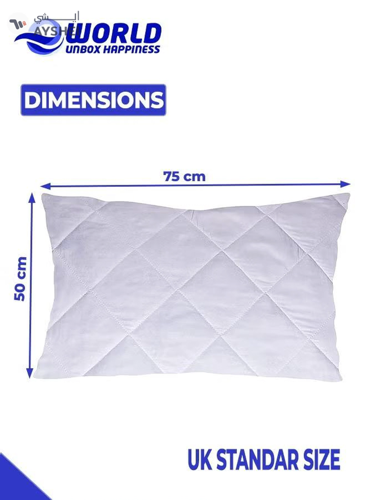 Eworld 2 Pieces Luxurious Quilted Zipped Pillow Protectors for Ultimate Protection-1-1