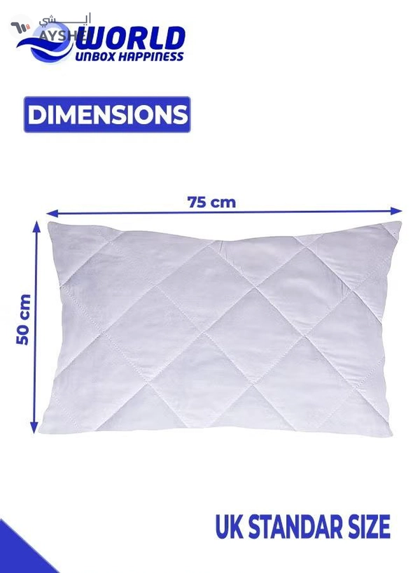 Eworld 2 Pieces Luxurious Quilted Zipped Pillow Protectors for Ultimate Protection