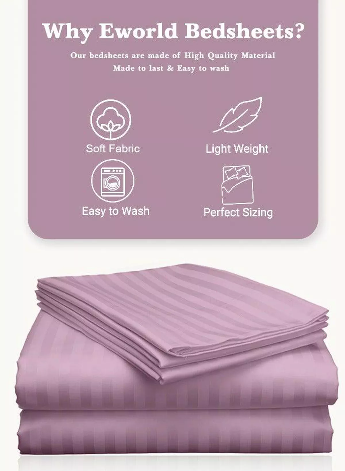 3 Piece Luxury Pink Striped Bed Sheet Set with 1 Deep Pocket Fitted Sheet and 2 Pillowcases for Hotel and Home Crafted from Ultra Soft and Breathable Microfiber for Year-Round Comfort (Single/Double)-2-2