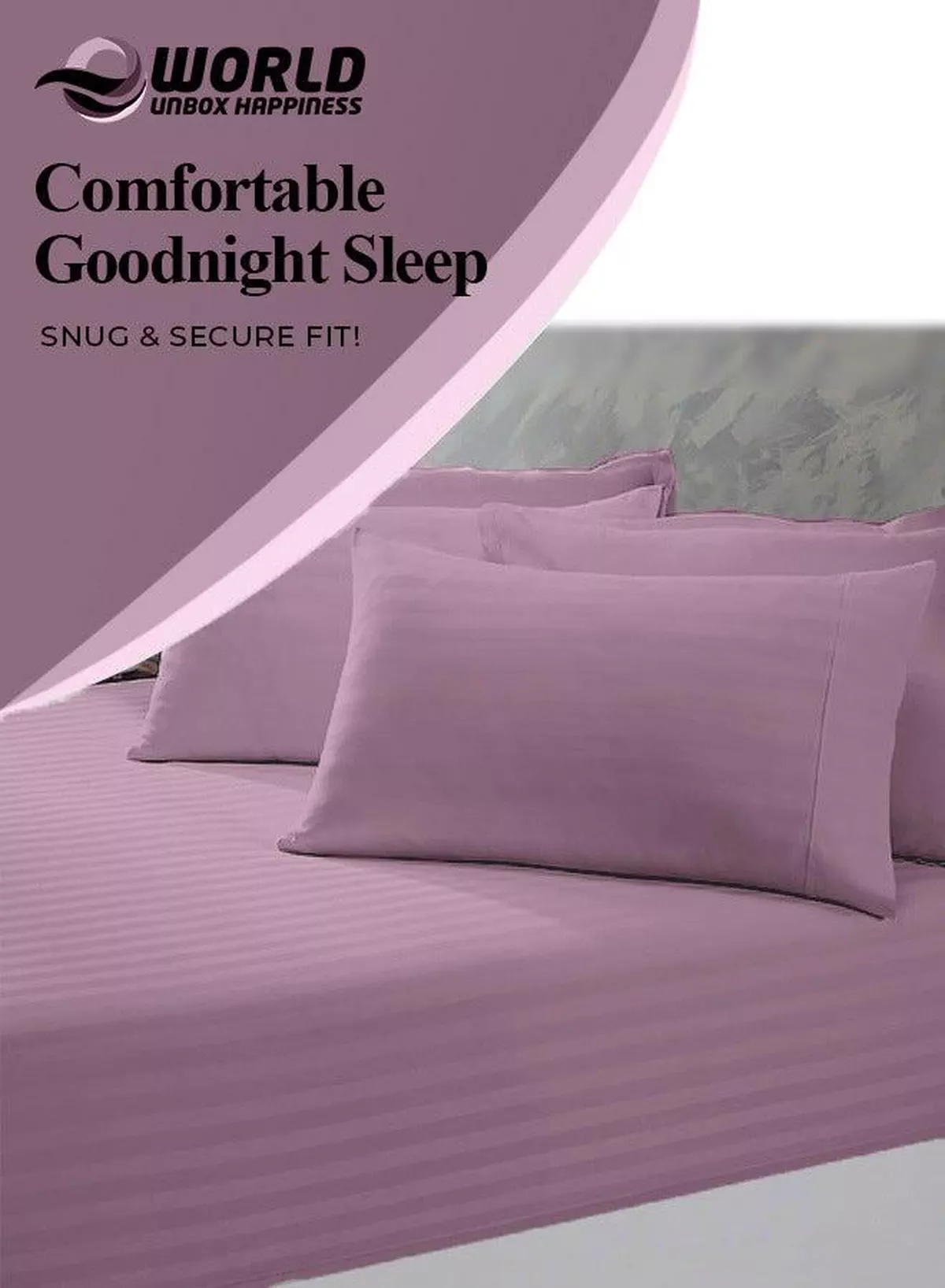3 Piece Luxury Pink Striped Bed Sheet Set with 1 Deep Pocket Fitted Sheet and 2 Pillowcases for Hotel and Home Crafted from Ultra Soft and Breathable Microfiber for Year-Round Comfort (Single/Double)-3-3
