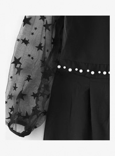 HASHQLO Pearl Belt With Star Embellished Full Length Jumpsuit Black/Grey-2