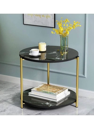 DubaiGallery Metal bedside coffee table end side table desk nordic marble glass home sofa tables light luxury living room side table-2