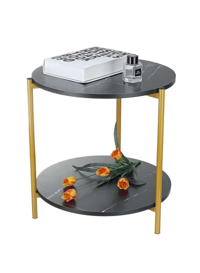 DubaiGallery Metal bedside coffee table end side table desk nordic marble glass home sofa tables light luxury living room side table-0