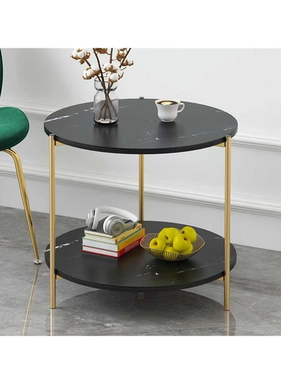 DubaiGallery Metal bedside coffee table end side table desk nordic marble glass home sofa tables light luxury living room side table-1