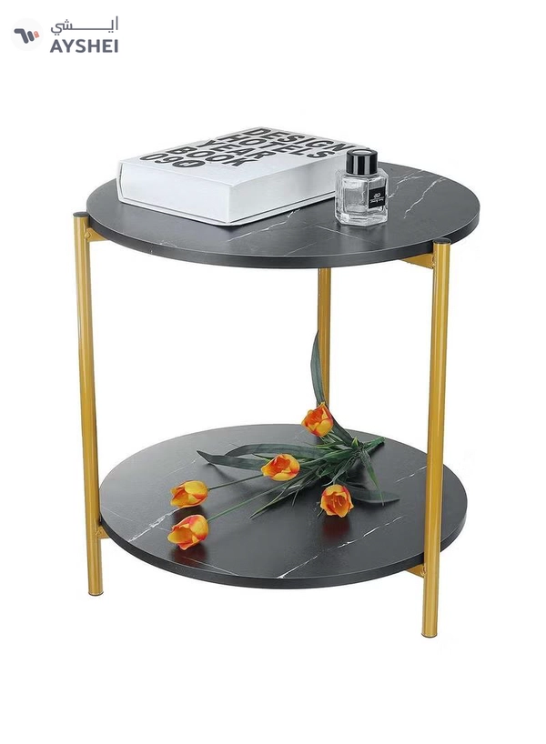 DubaiGallery Metal bedside coffee table end side table desk nordic marble glass home sofa tables light luxury living room side table