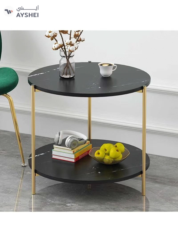 DubaiGallery Metal bedside coffee table end side table desk nordic marble glass home sofa tables light luxury living room side table