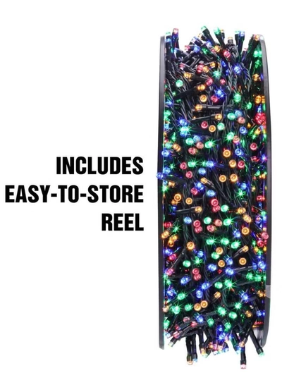 Yuwell 100 Meter 480 LED String Lights Decoration Lights RGB Light 8 Modes Led Light Black Wire For Home Decorations Ramadan Lights Indoor & Outdoor Decoration Ramadan Decoration Light Diwali Lights Curtain Lights With 3-Pin UK Plug-1