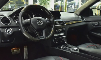EXCELLENT DEAL for our Mercedes Benz C63 AMG ( 2013 Model ) in Black Color GCC Specs-10
