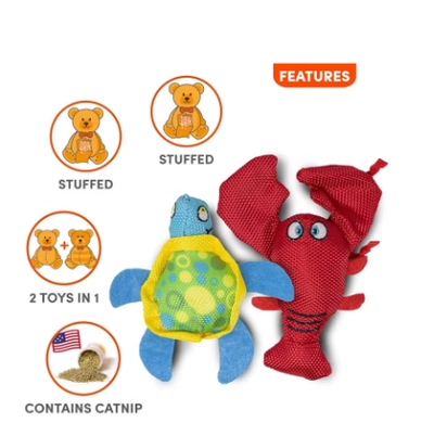 FOFOS Turtle & Lobster with Catnip Cat Toy-0