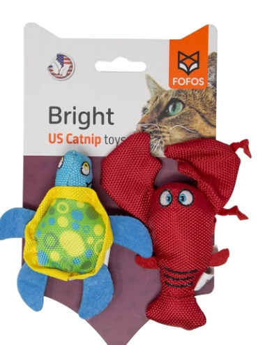 FOFOS Turtle & Lobster with Catnip Cat Toy-1