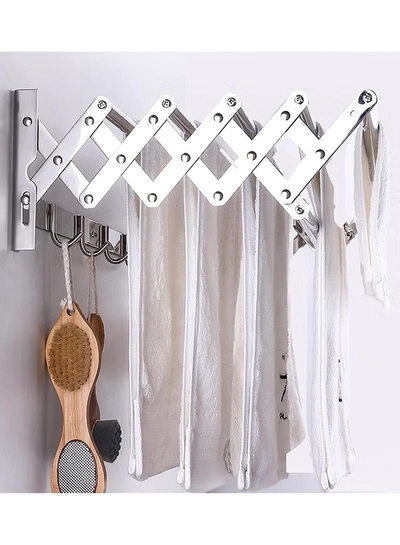 DubaiGallery Clothes Horse Wall Mounted Clotheshorse Clothes Drying Rack With 4 Rungs For Hanging Clothes With Extendable Properties For Balcony Bathroom-1