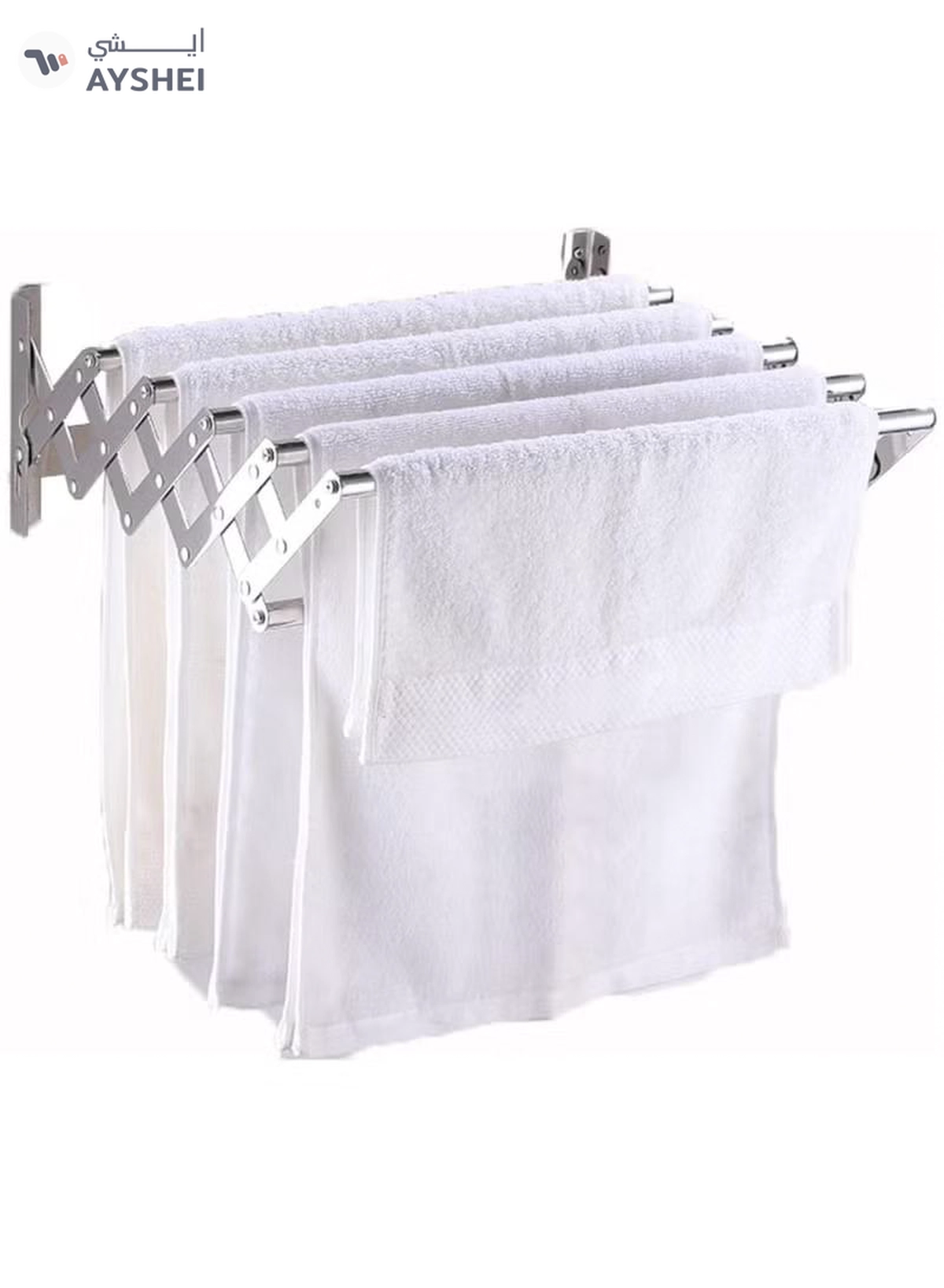 DubaiGallery Clothes Horse Wall Mounted Clotheshorse Clothes Drying Rack With 4 Rungs For Hanging Clothes With Extendable Properties For Balcony Bathroom-3-3