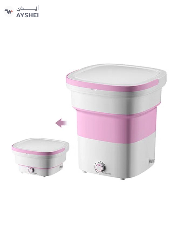 GT-Wheel Portable Mini Folding Clothes Washing Machine 135 W Miniwash111 Pink/White